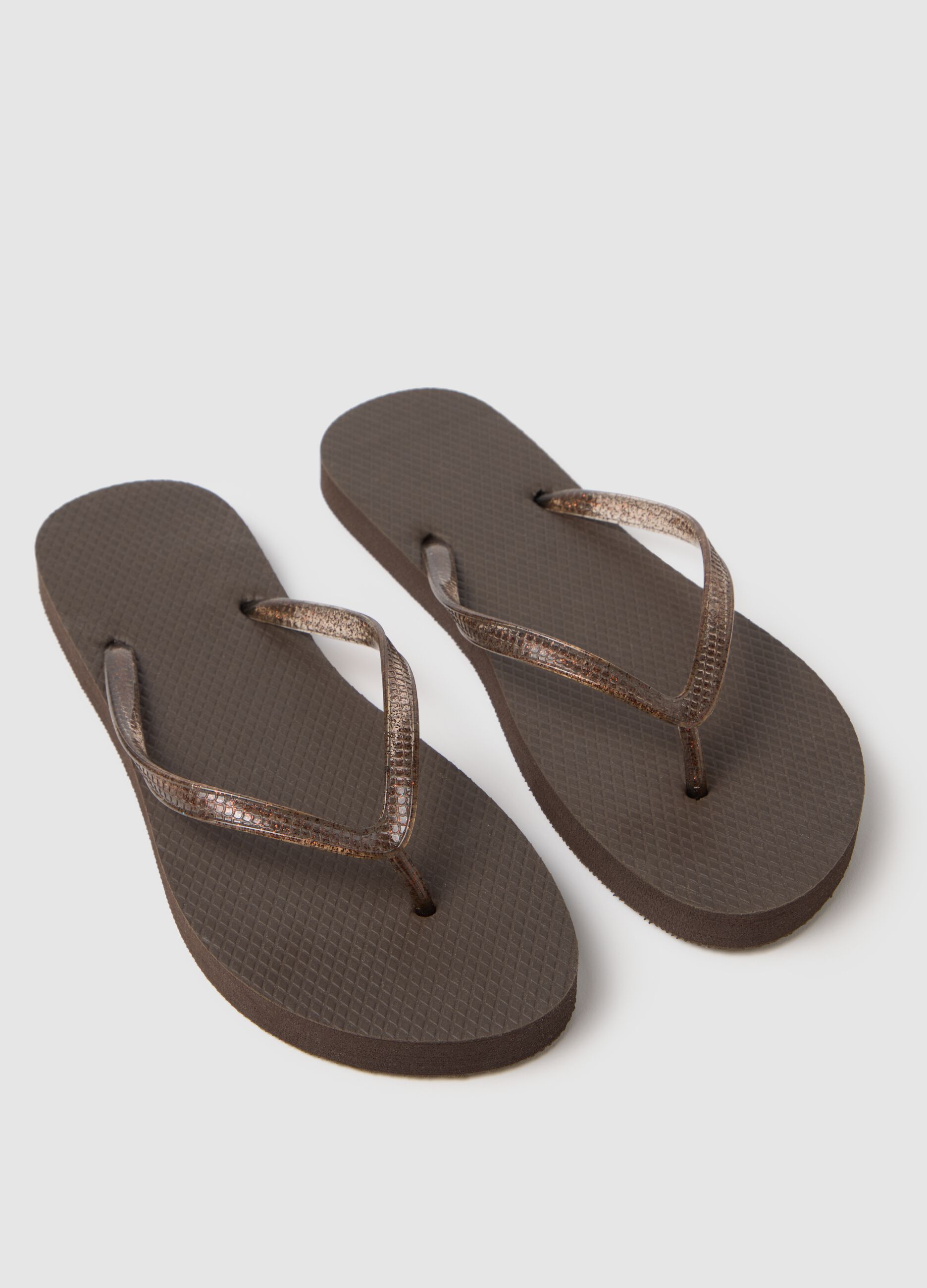 Women's brown flip-flops