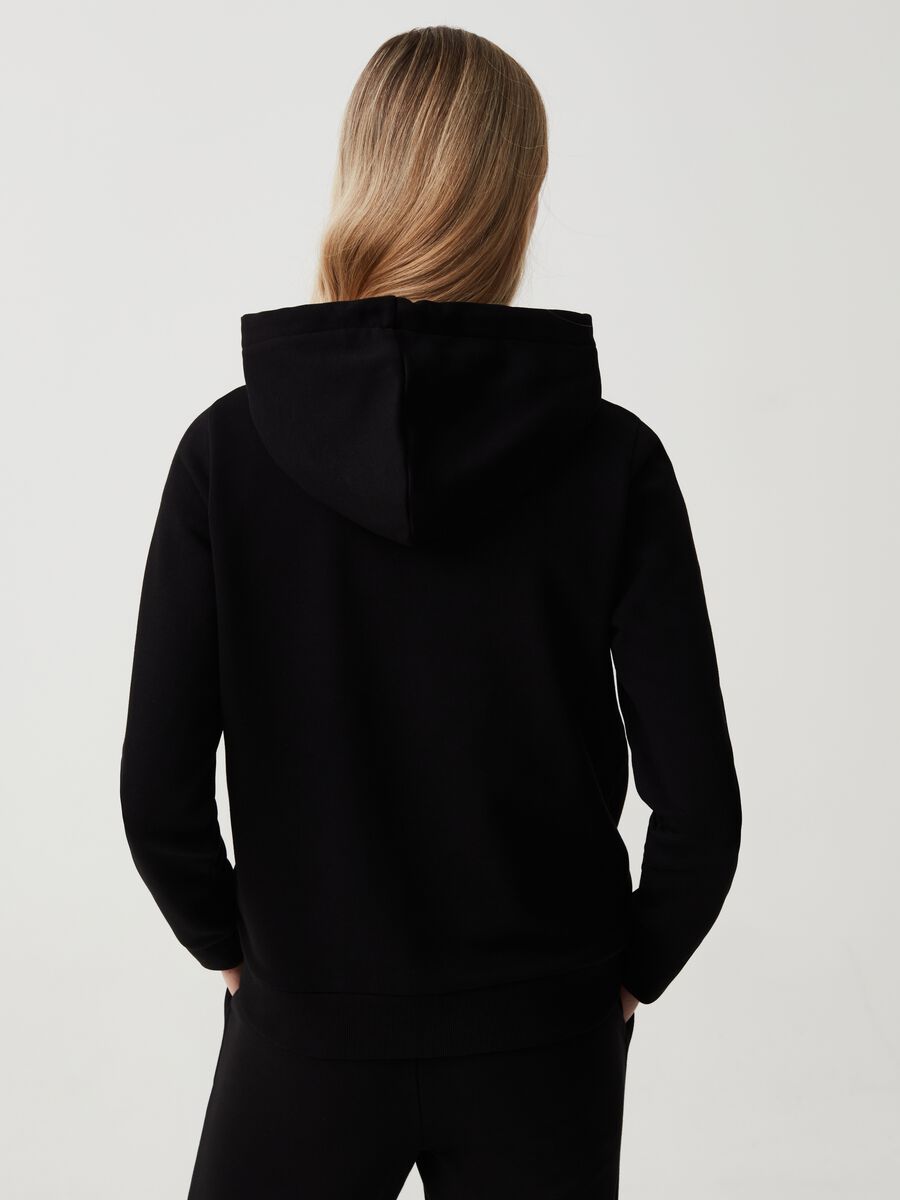 Essential full-zip sweatshirt in fleece with hood_2