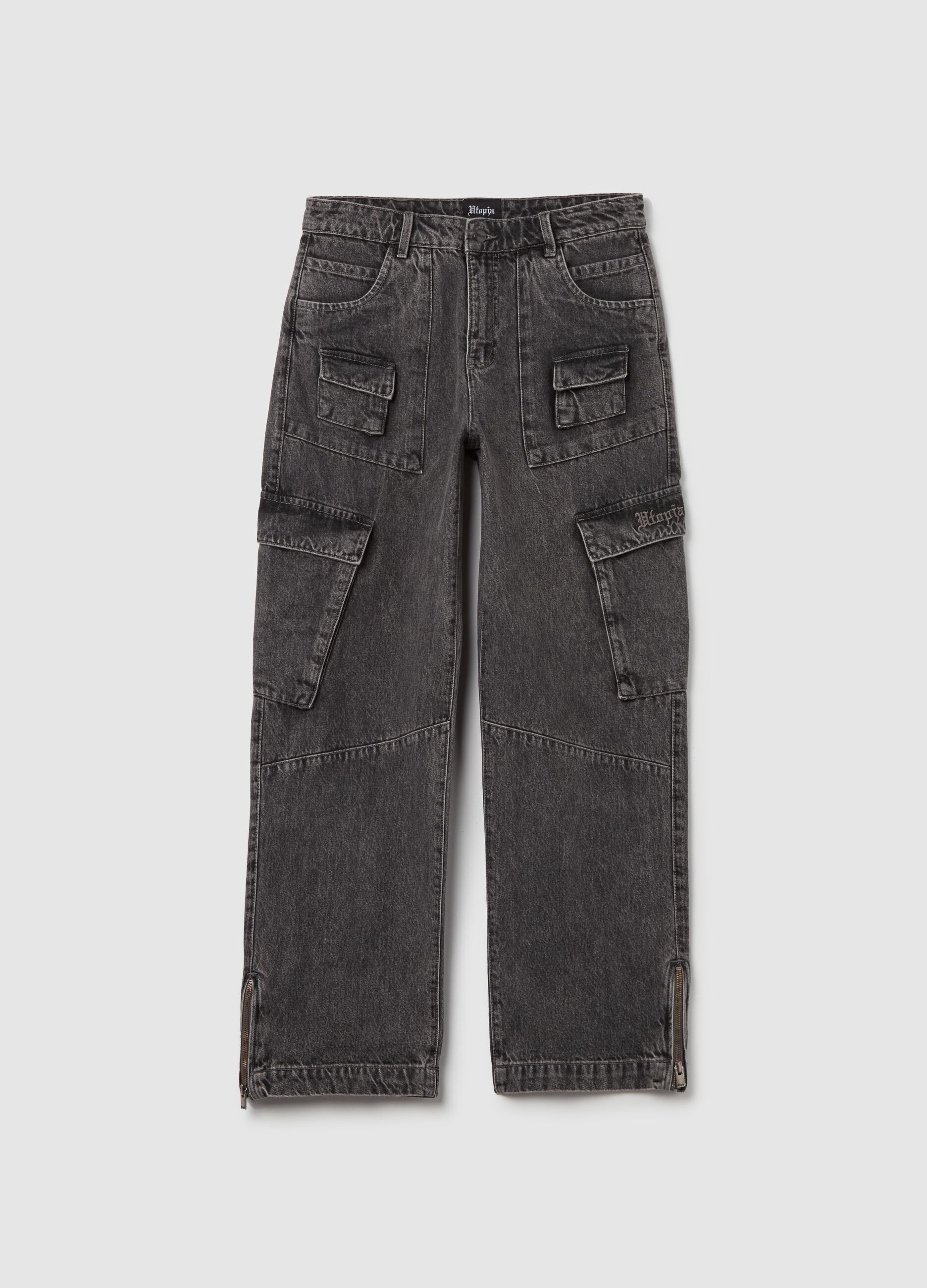 Denim Cargo Pants Vintage Grey