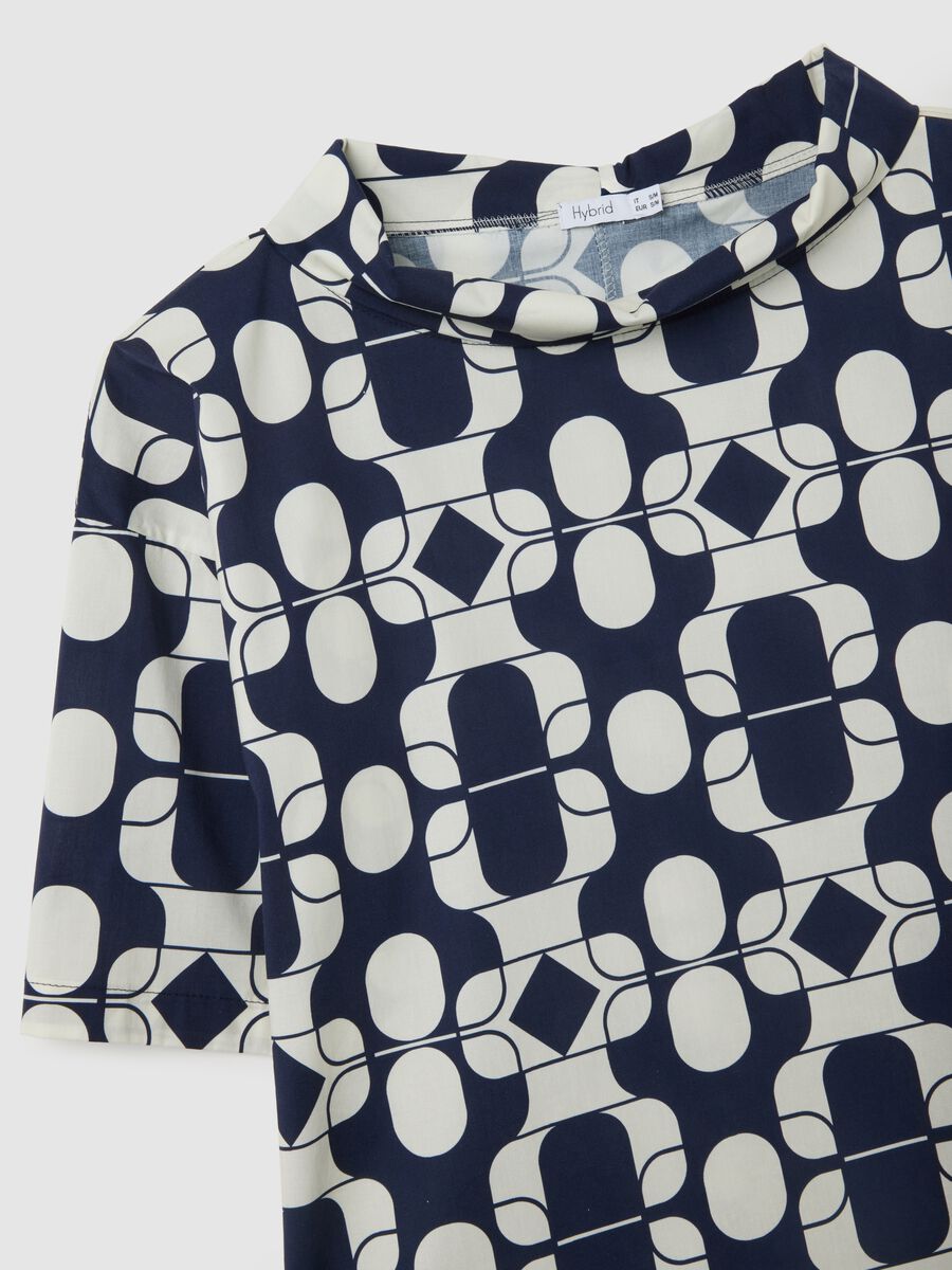 Multicolour Stretch Cotton Top with Print_5