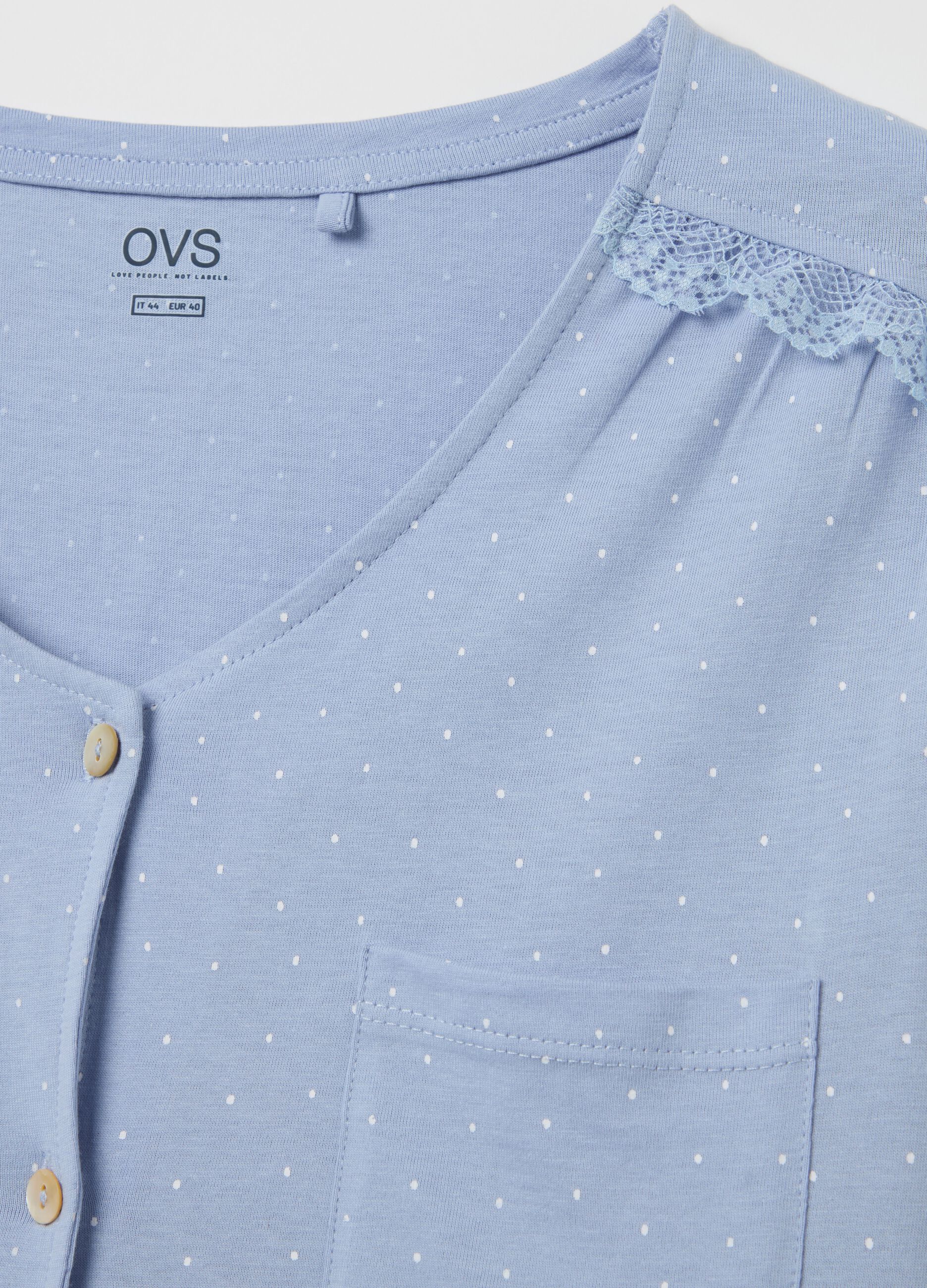 Micro dot nightshirt with buttons