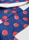 Blue pure cotton beach bag with red polka dots_2
