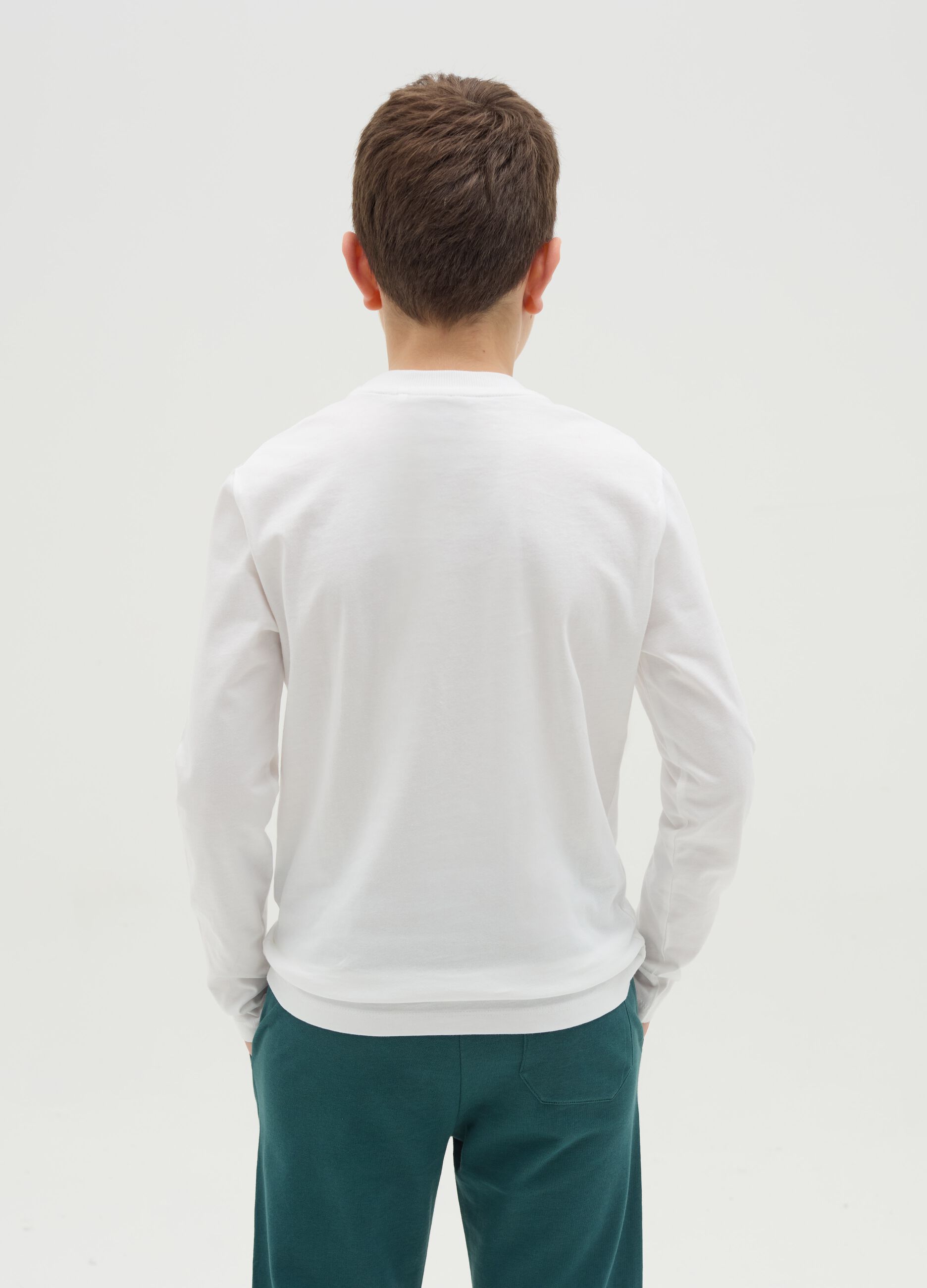 Long-sleeved T-shirt in cotton with print