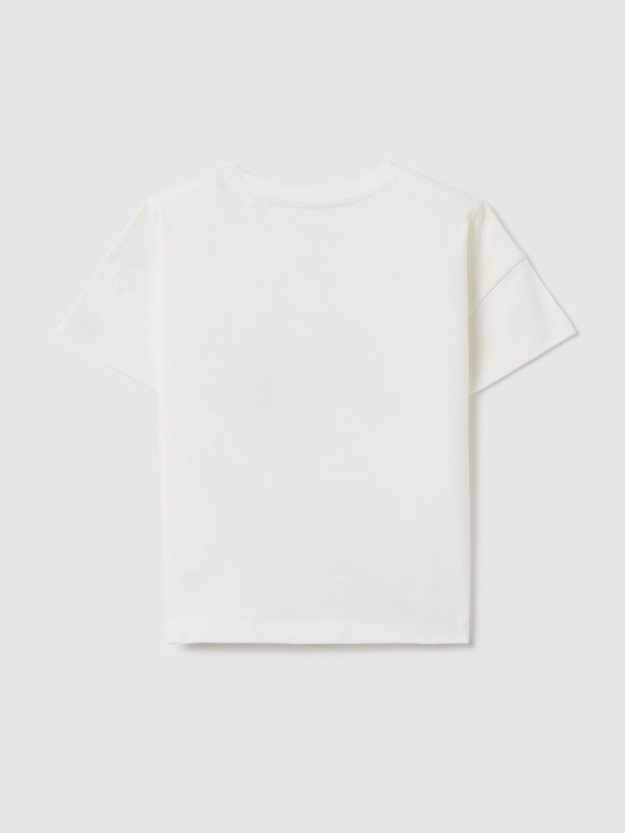 Cotton T-shirt with rainbow embroidery and sequins_1