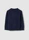 Long sleeve blue pure cotton polo shirt for children regular fit_1