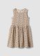 Beige pure cotton mini dress with heart print_0