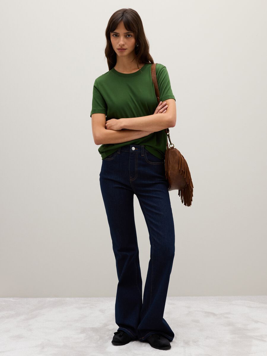 T-shirt in puro cotone verde regular fit_1