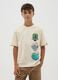 Oversized beige pure cotton boys' t-shirt_0