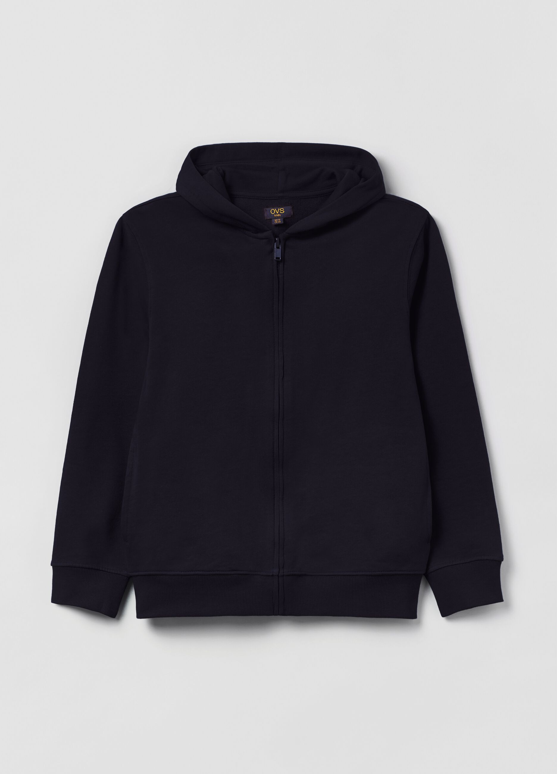 Full-zip in cotone con cappuccio_0