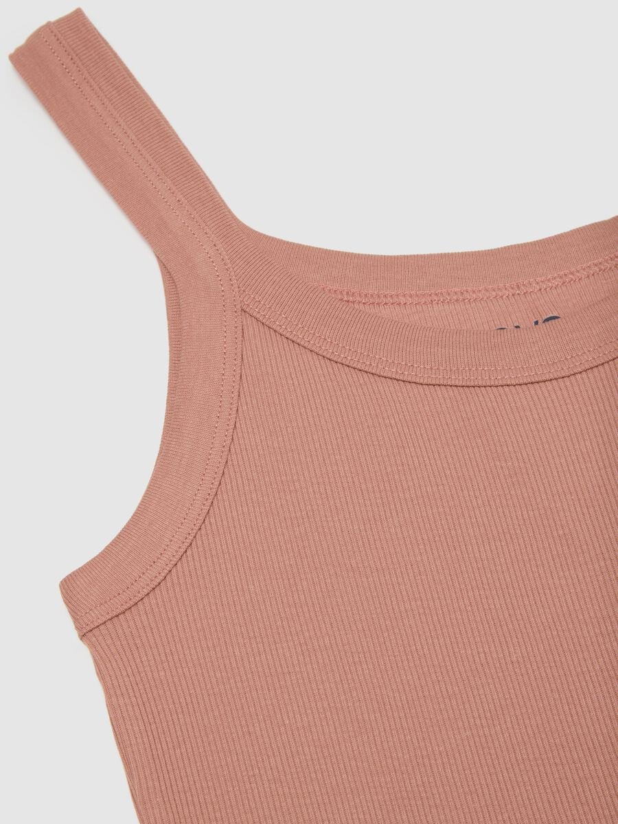 Pink pure cotton tank top regular fit_5
