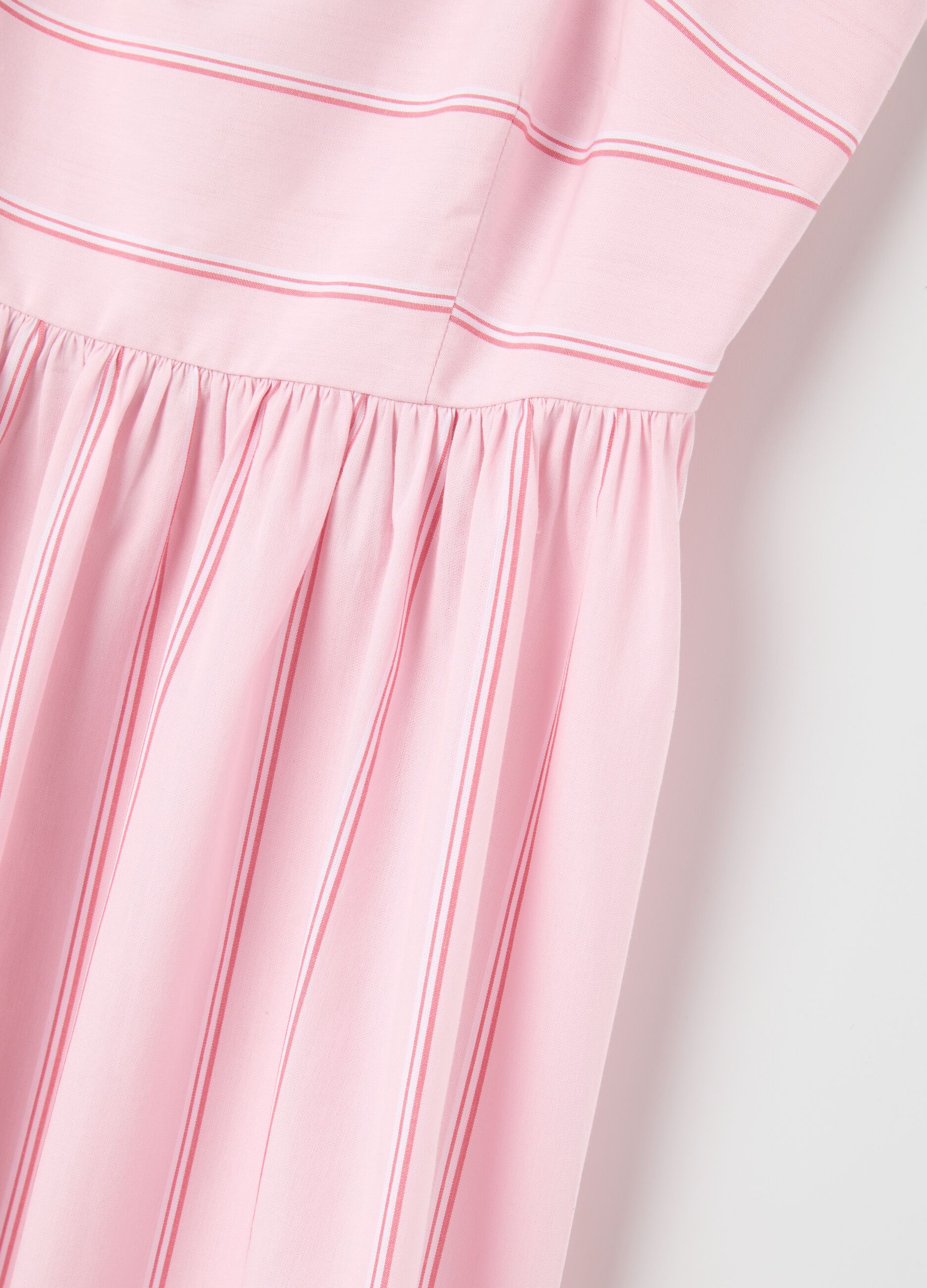 Women's long pink pure cotton dress, regular fit