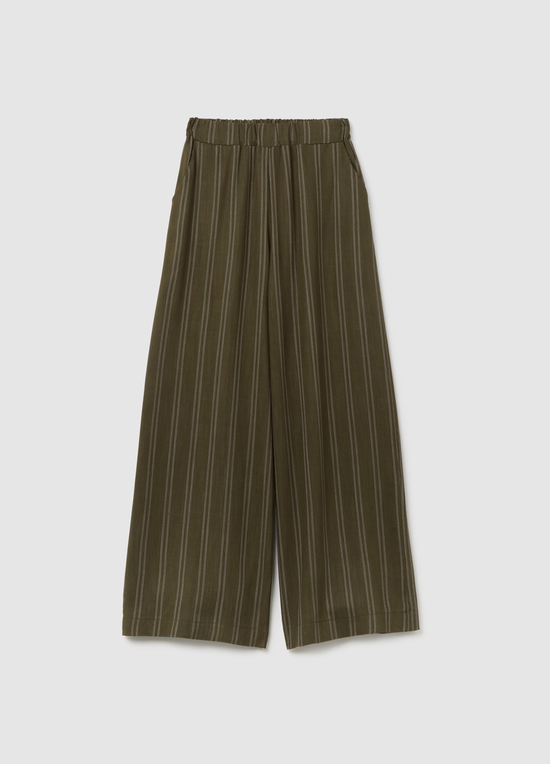 Women's Green Regular Fit Trousers