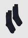 Twin pack of blue bamboo long elasticated socks_0