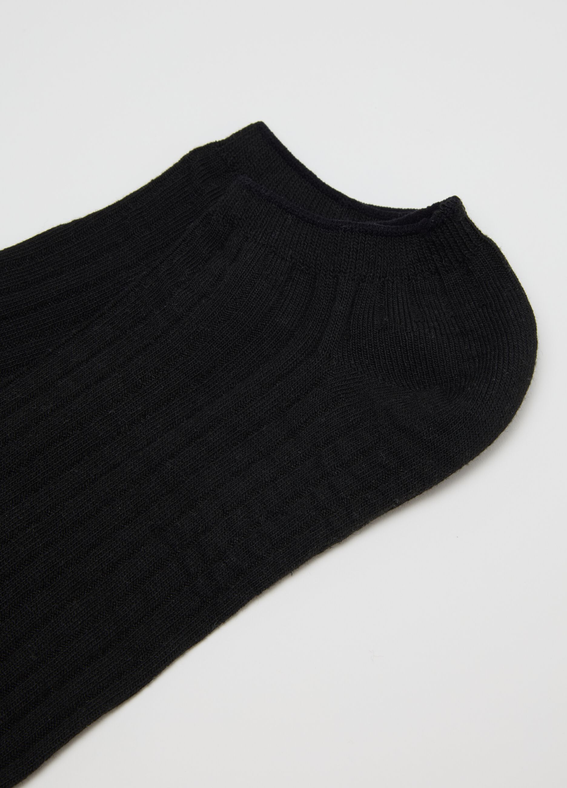 Men's Black Cotton Blend Short Socks Tripack