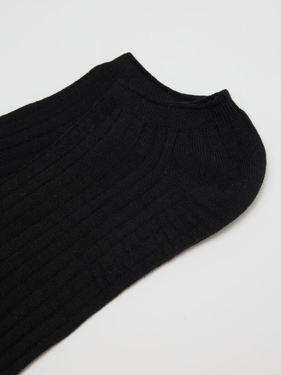 Men's Black Cotton Blend Short Socks Tripack_1