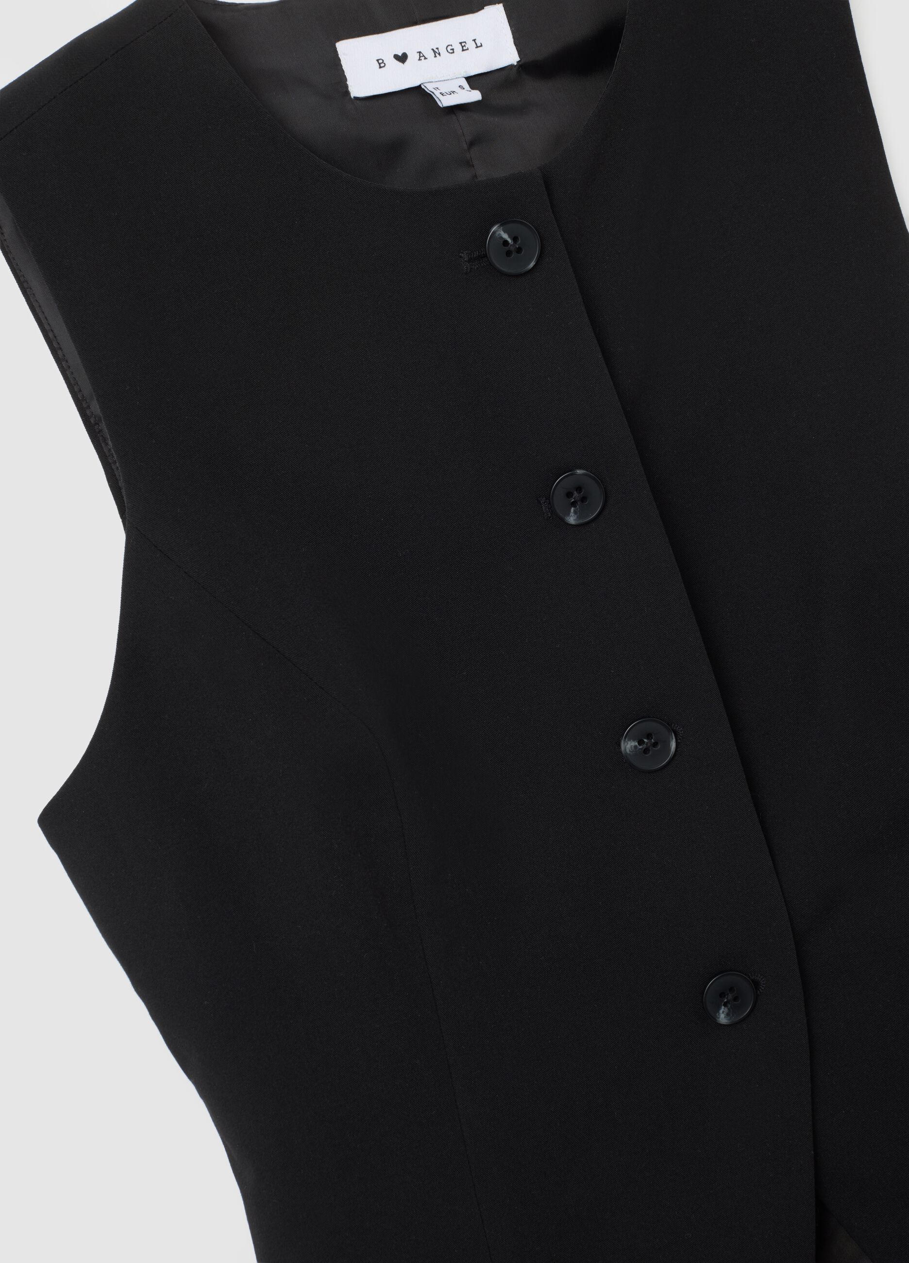 Gilet in tessuto elasticizzato nero