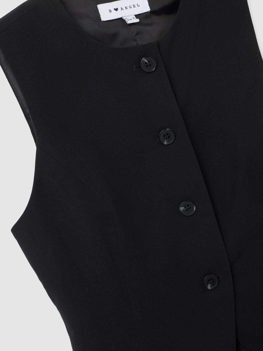 Gilet in tessuto elasticizzato nero_5