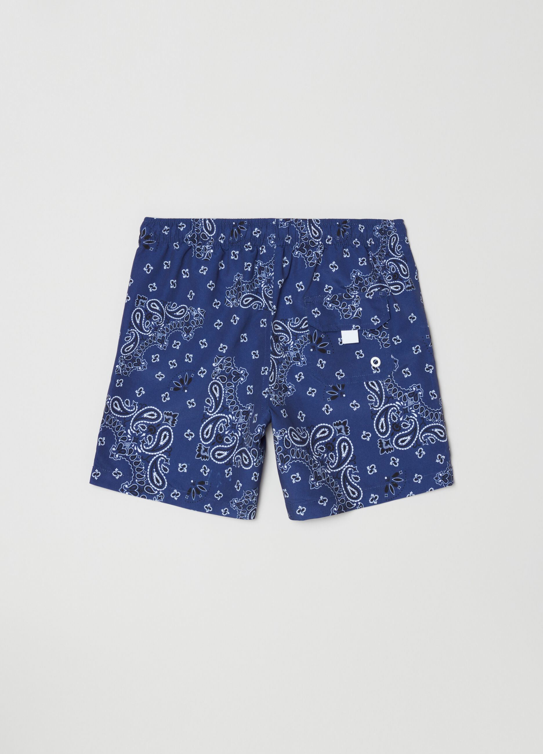 Swimming trunks with paisley print