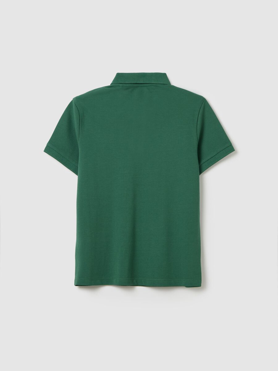 Green short sleeve polo shirt in organic cotton_4