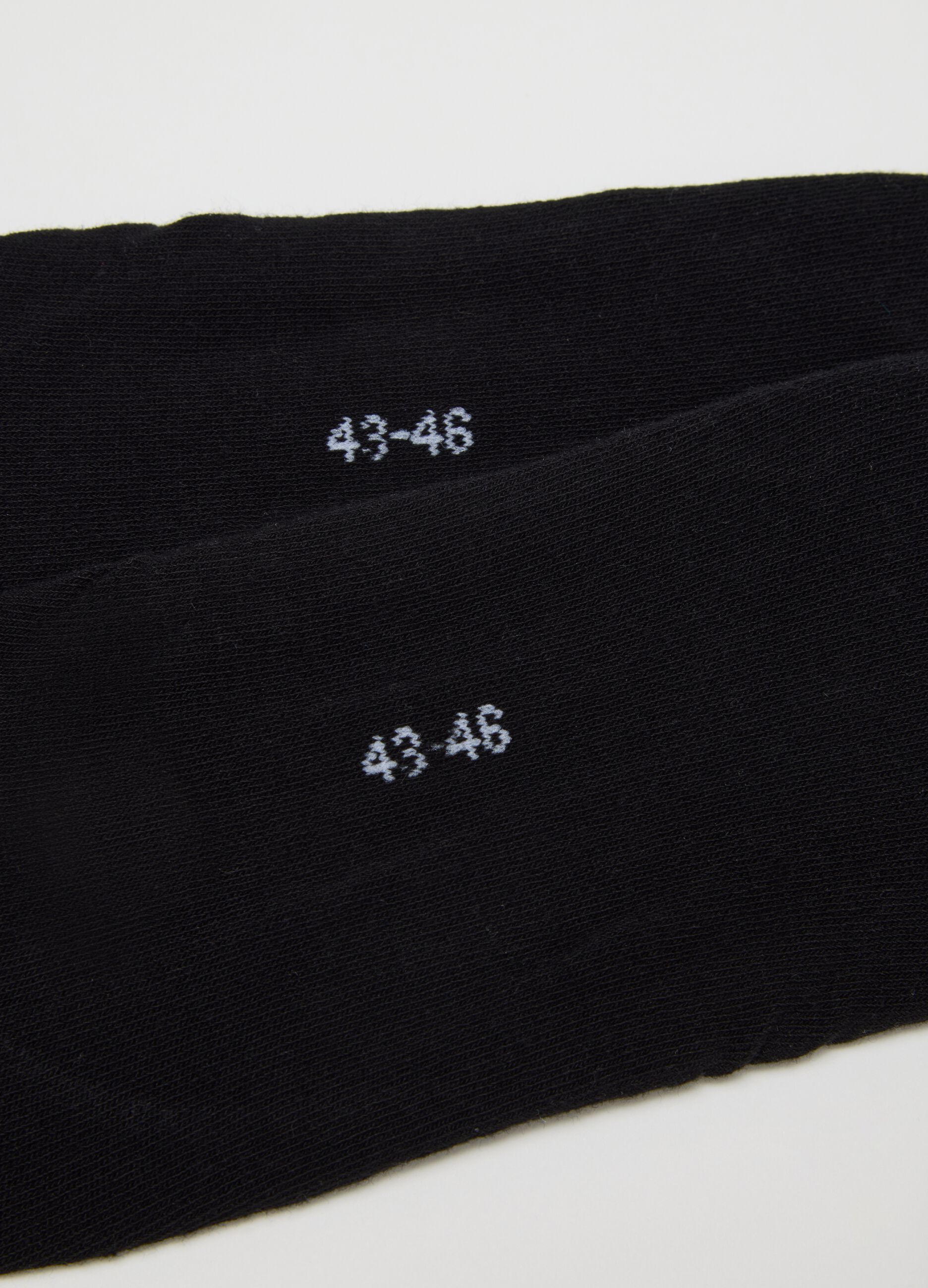 Set of three pairs of black stretch cotton socks
