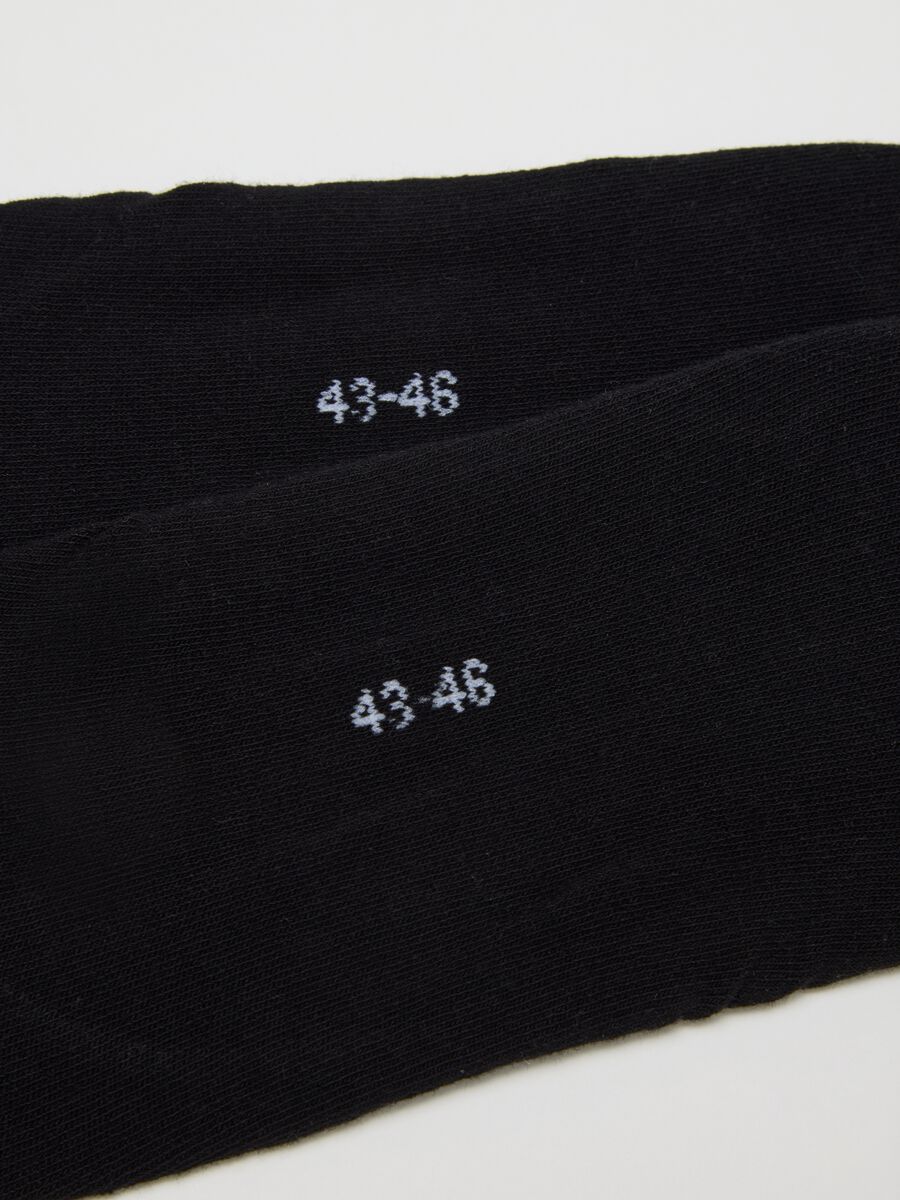 Set of three pairs of black stretch cotton socks_1