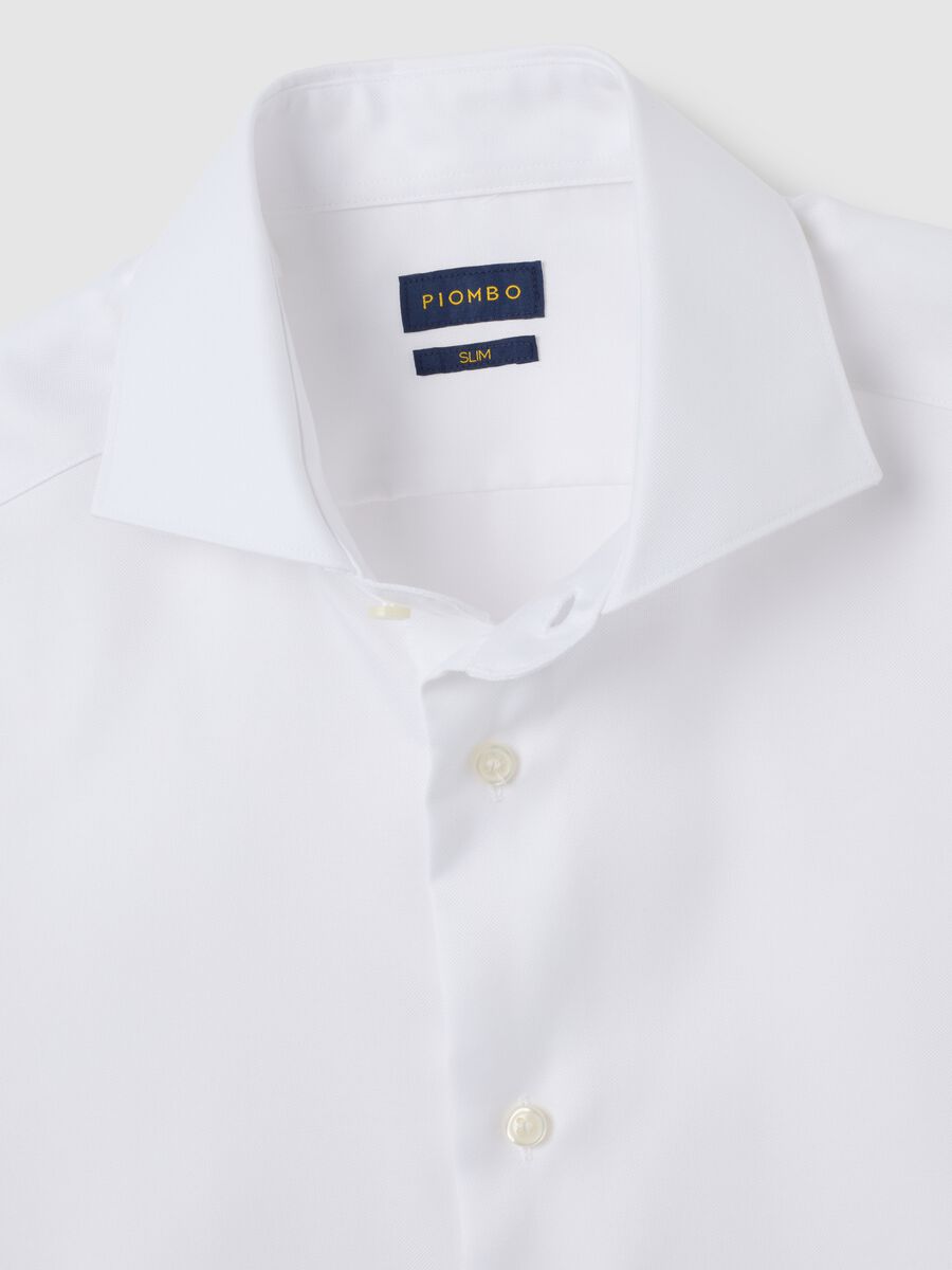 Camicia in puro cotone bianca slim fit_5