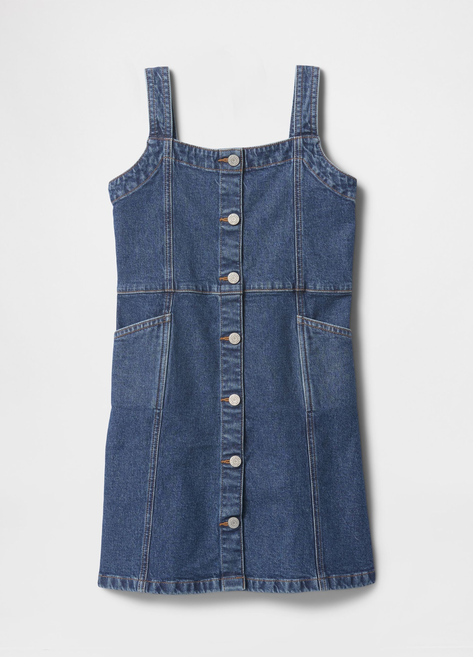 Denim Dress with Buttons