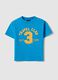 Boys' blue pure cotton regular fit T-shirt with print_0