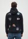 Black cotton blend sweatshirt with NFL logos_2