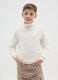 Boys' Regular Fit White Turtleneck Sweater in Pure Cotton_0