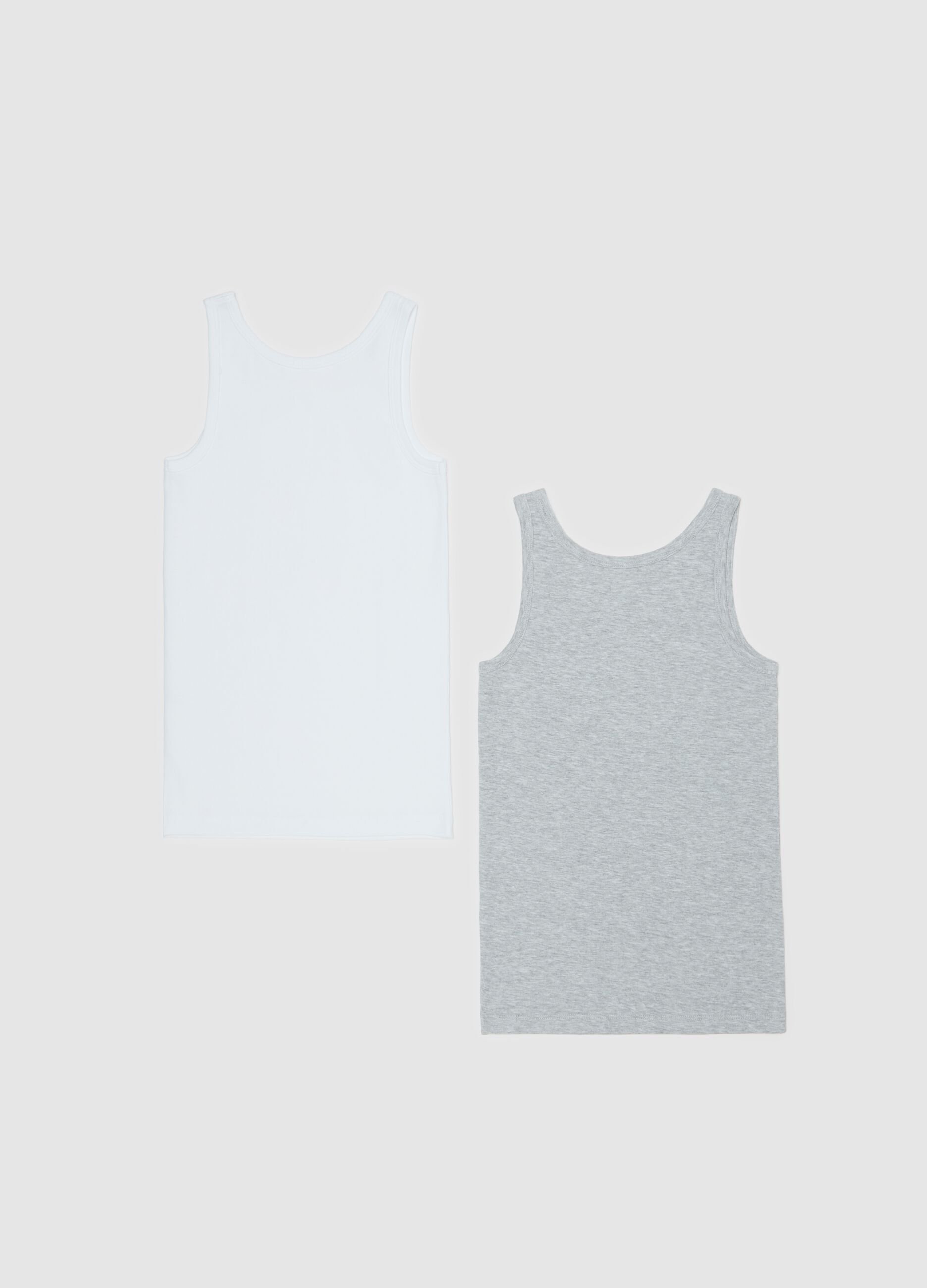 Two-pack racerback vests in organic cotton