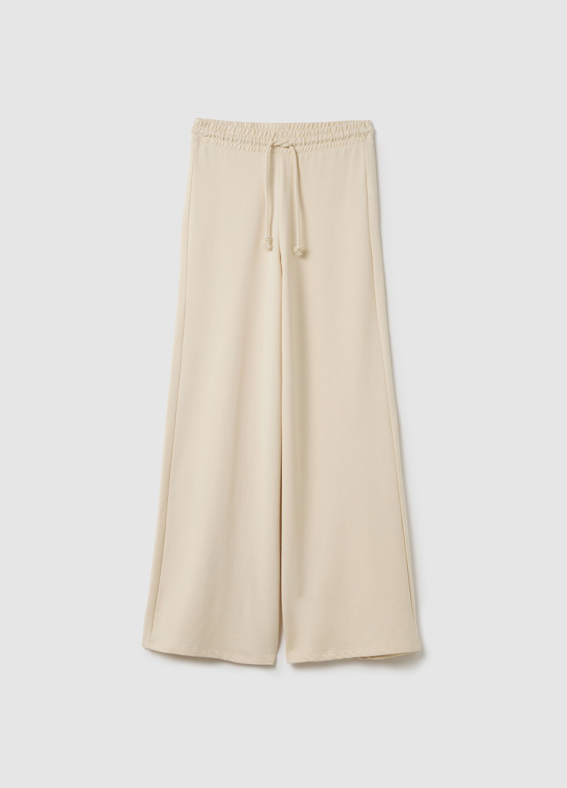 Wide-leg joggers in fleece