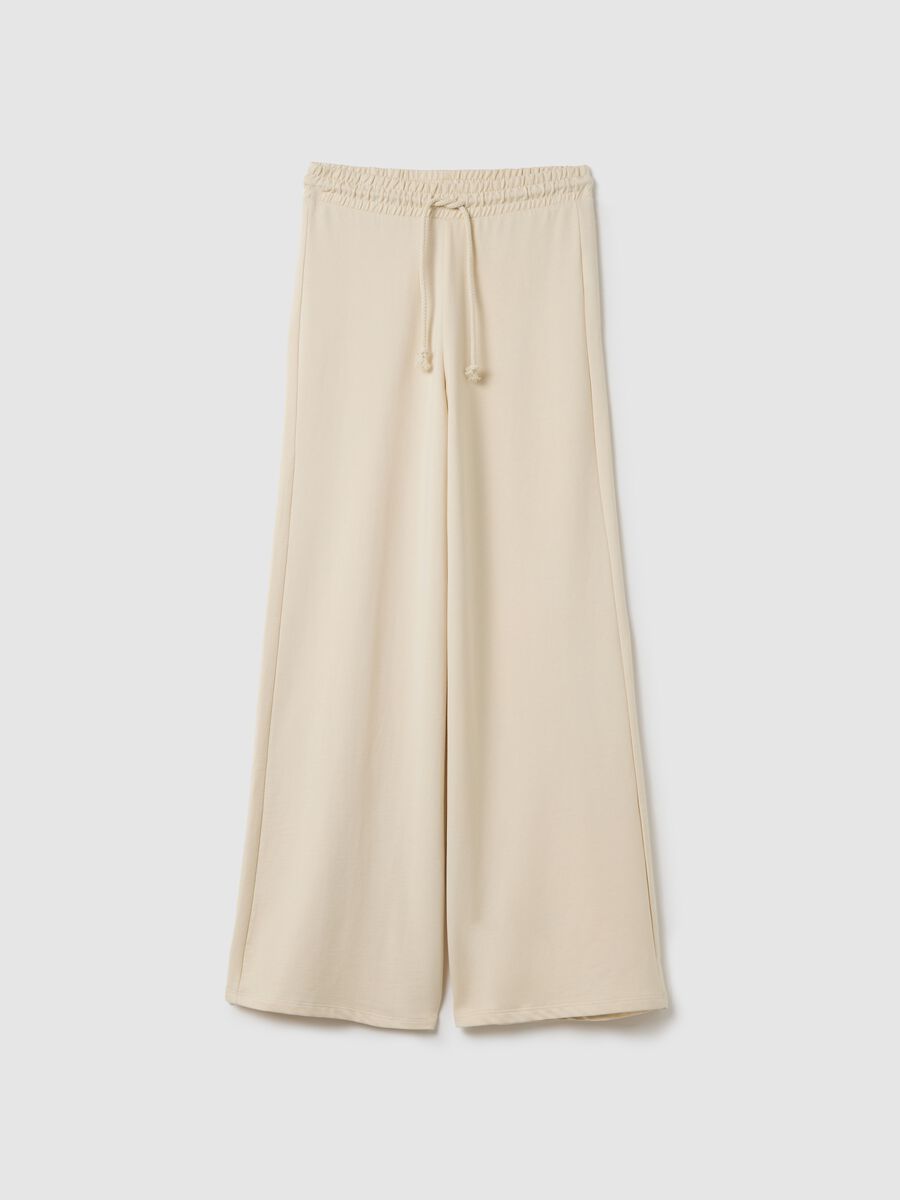 Wide-leg joggers in fleece_4