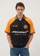 Black and orange oversized McLaren logo polo shirt_0