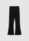 Girls' Black Stretch Cotton Flare Treggings_1
