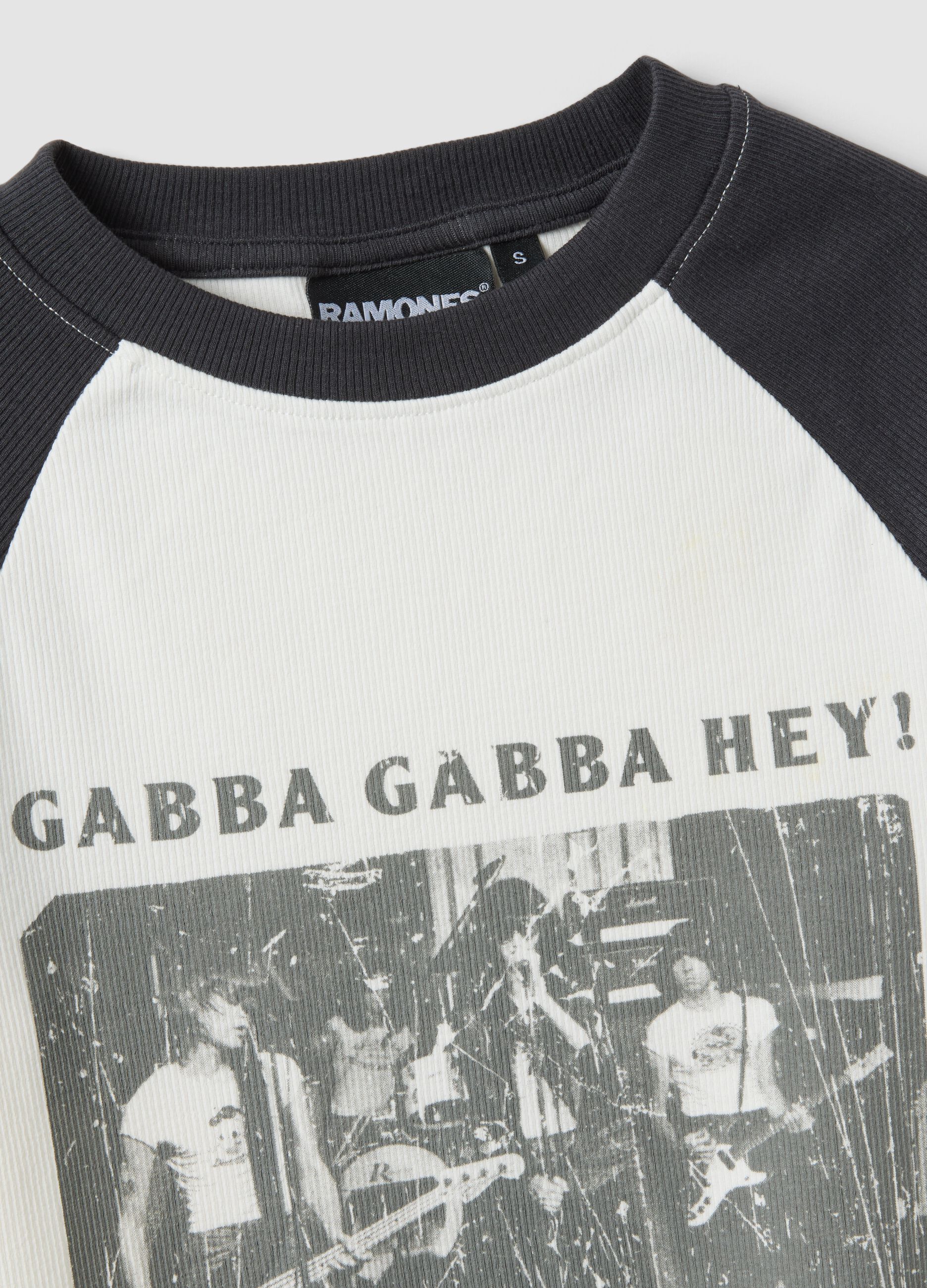 T-shirt in cotone elasticizzato multicolor fitted