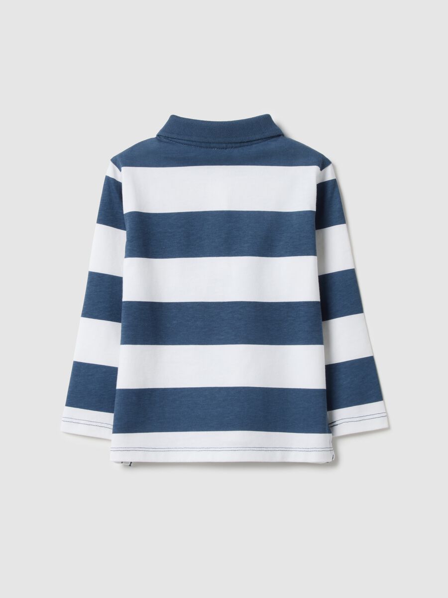 Multicoloured stripe polo shirt in pure cotton for boys regular fit_1