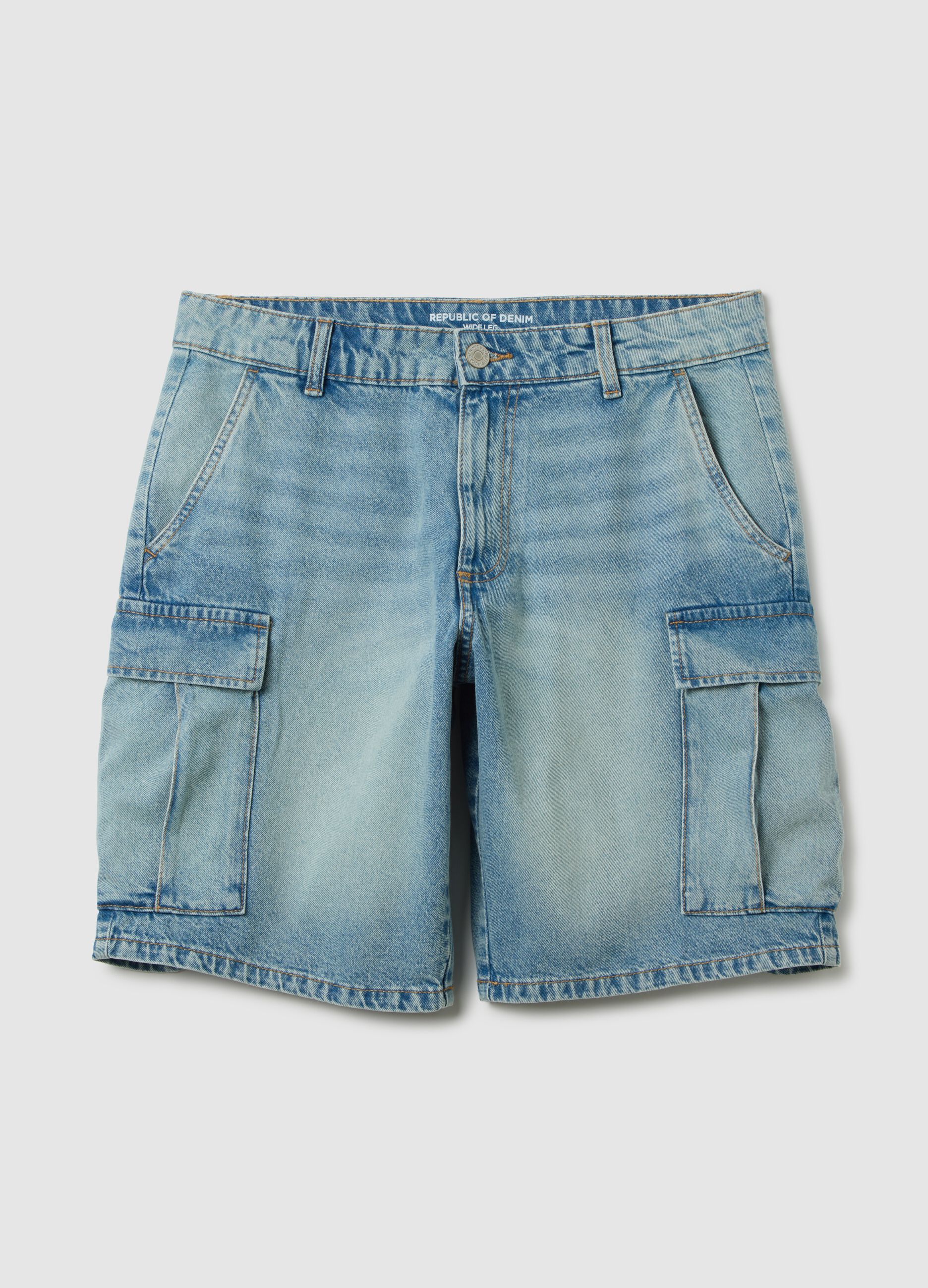 Men's pure cotton denim regular fit shorts