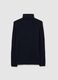Regular fit blue turtleneck pullover with jacquard pattern_4