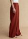 Red wide leg linen-viscose blend trousers_3