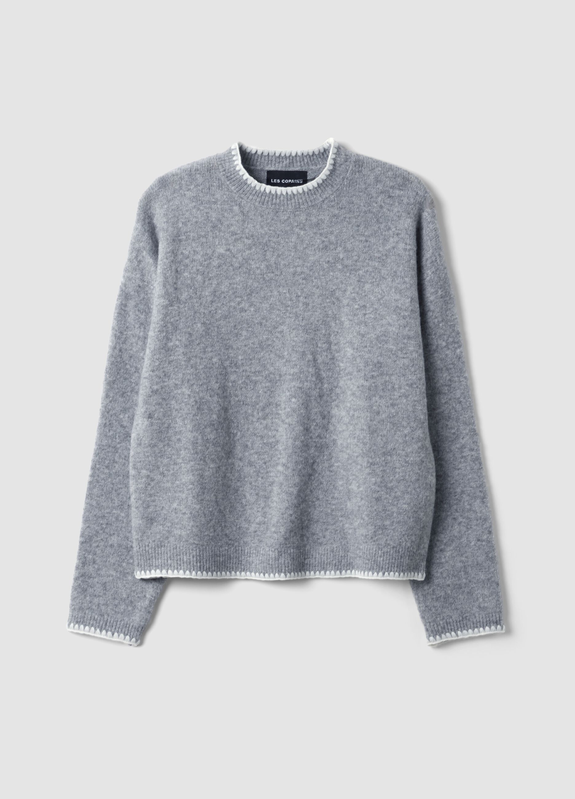 Grey stretch wool oversized jumper