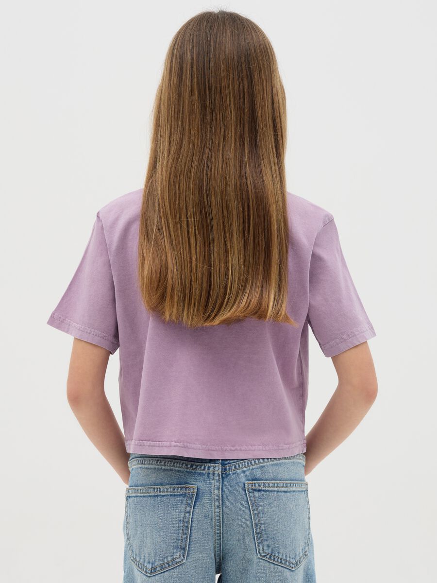 Boxy purple t-shirt in pure cotton_2