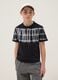 T-shirt nera a maniche corte in puro cotone_1