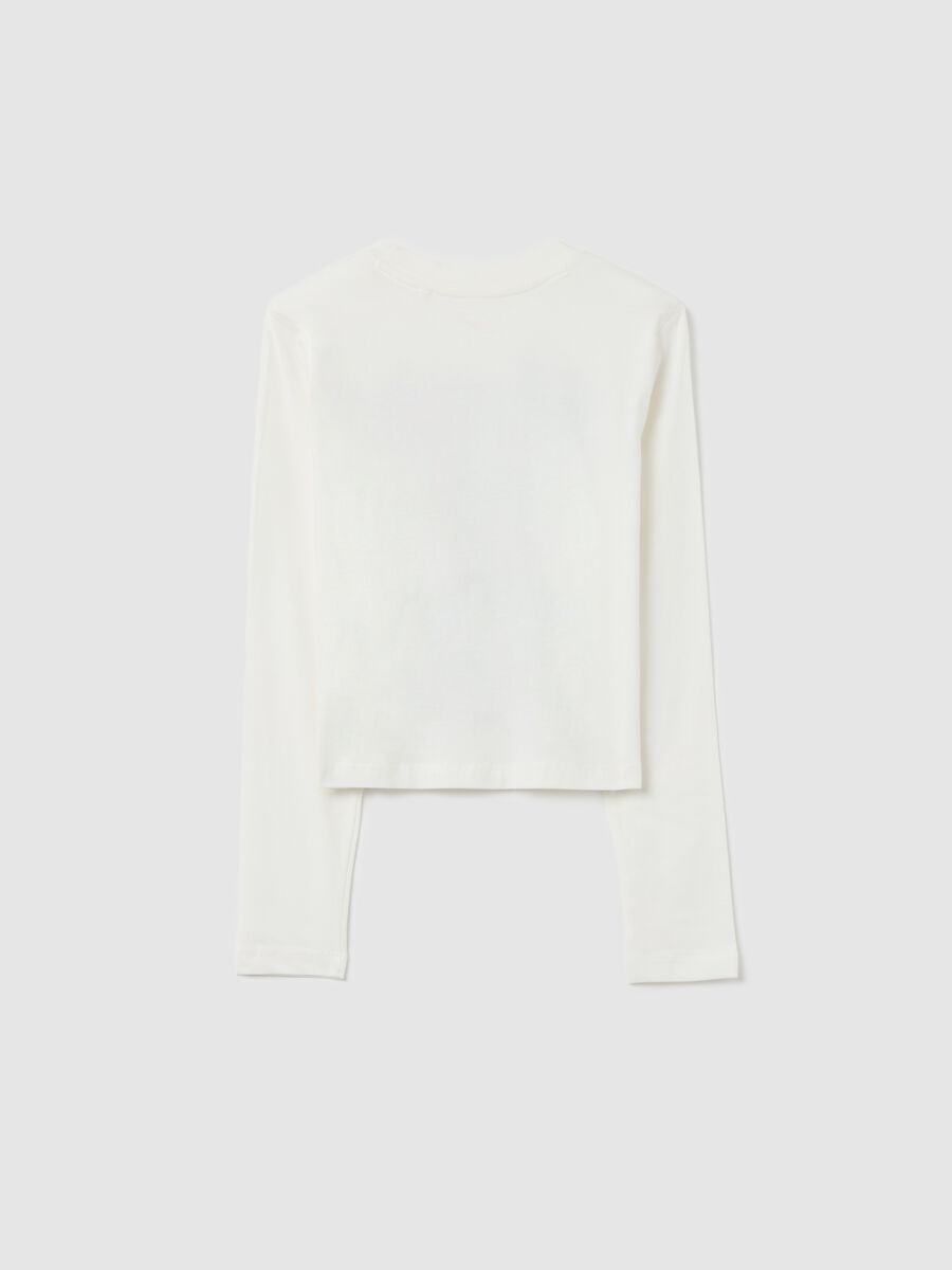 T-shirt a maniche lunghe con stampa lettering _1