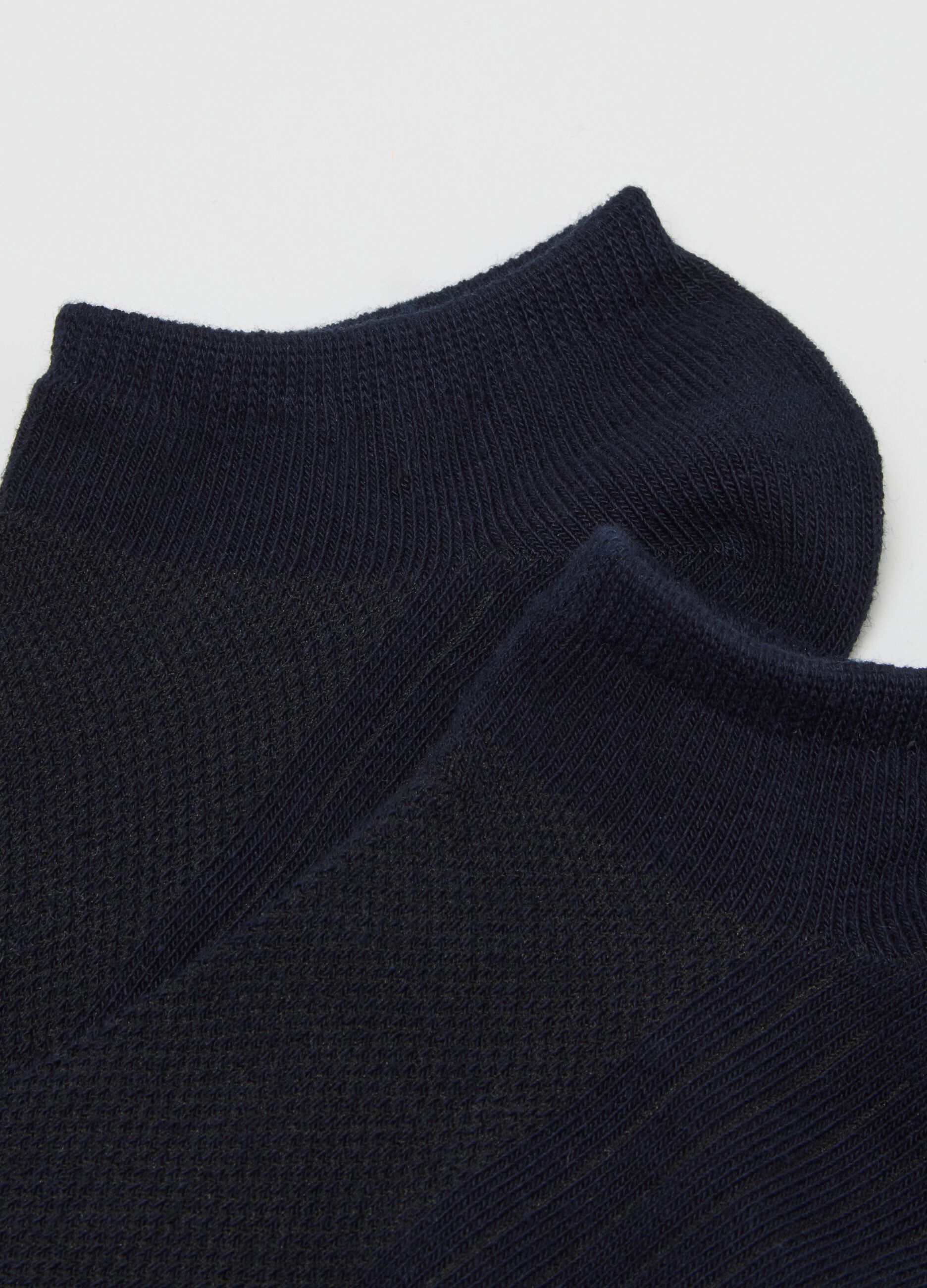 Set of short blue cotton blend socks
