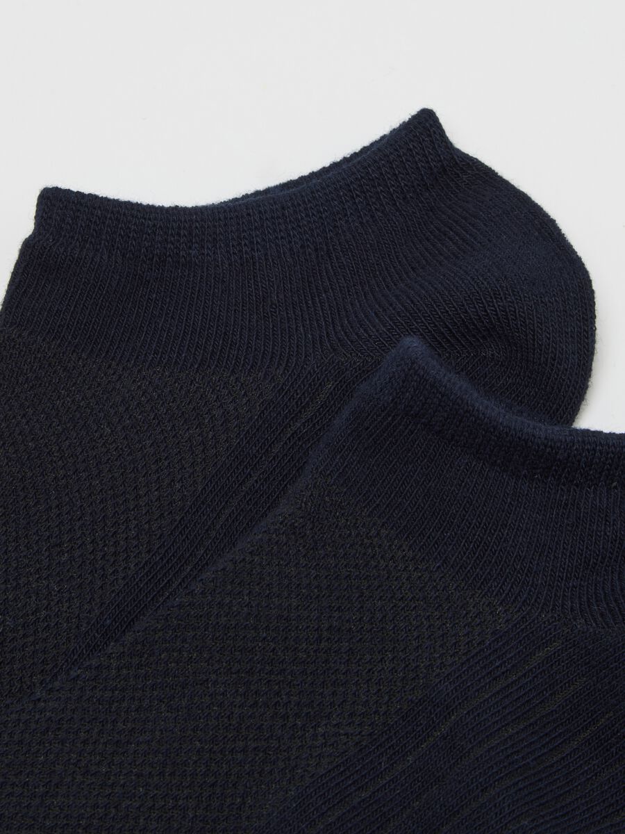 Set of short blue cotton blend socks_1