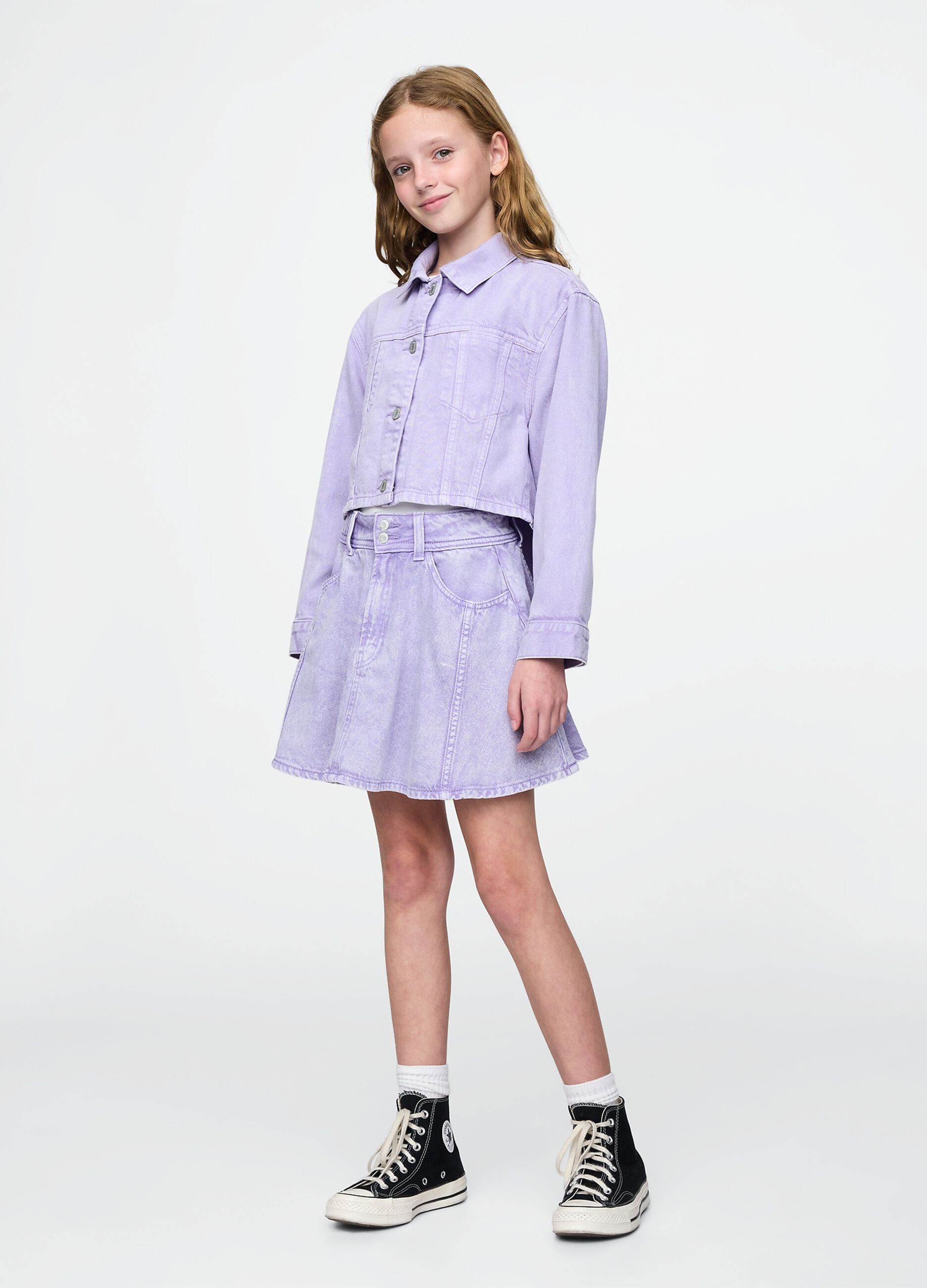 Purple cropped jacket for girls