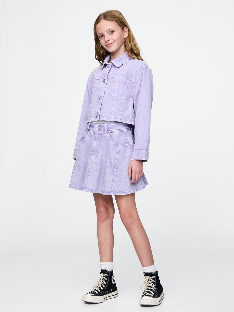 Purple cropped jacket for girls_1