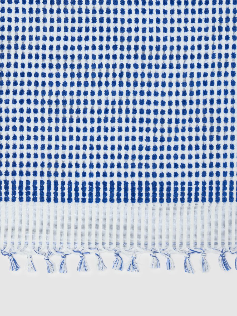 Men's beach towel in multicolour pure cotton with fringes_1