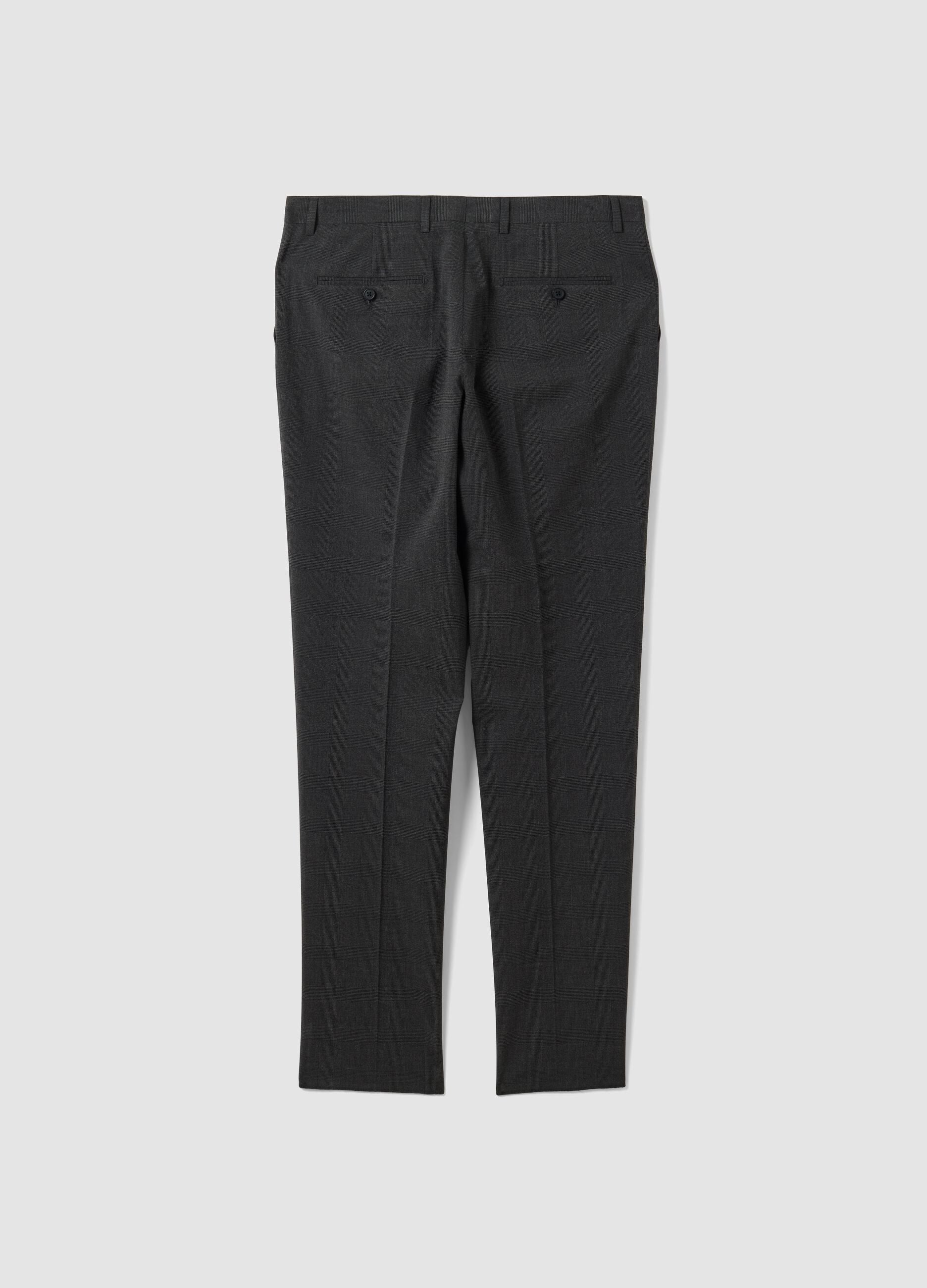 Grey slim-fit formal trousers in stretch viscose